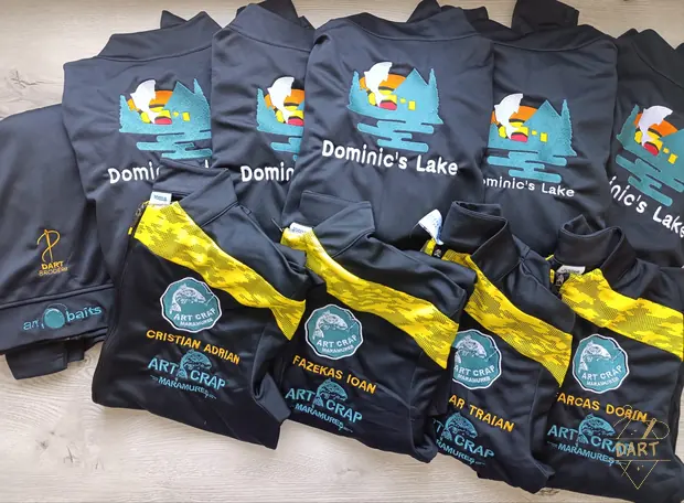 Echipamente de pescuit brodate Dominic's Lake și Art Crap Maramureș